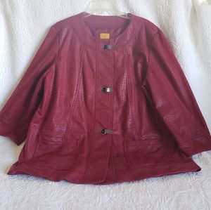 Ruby Rd. Faux Leather Jacket ECU